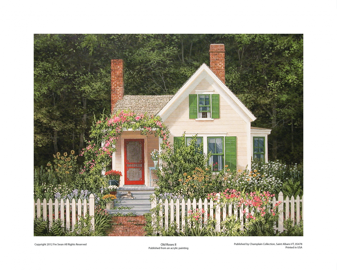 Old Roses 2 - American Realist Painting by Fred Swan